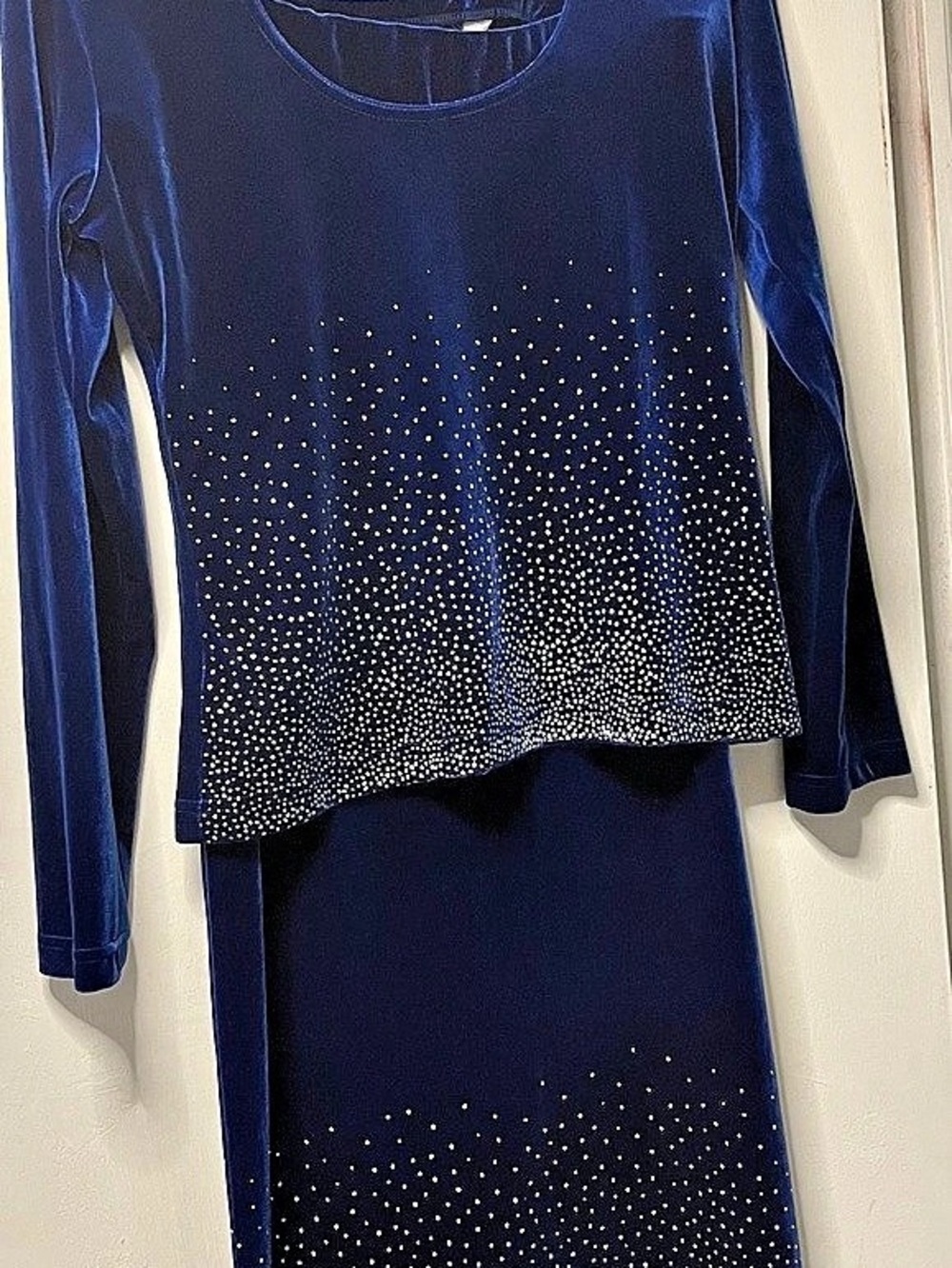 Blue Velvet Maxi Dress Like New